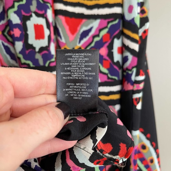 Anthropologie HD in Paris Moonset Tank Silk Size 4 Colorful Flowy Vibrant Drapey - Picture 13 of 14